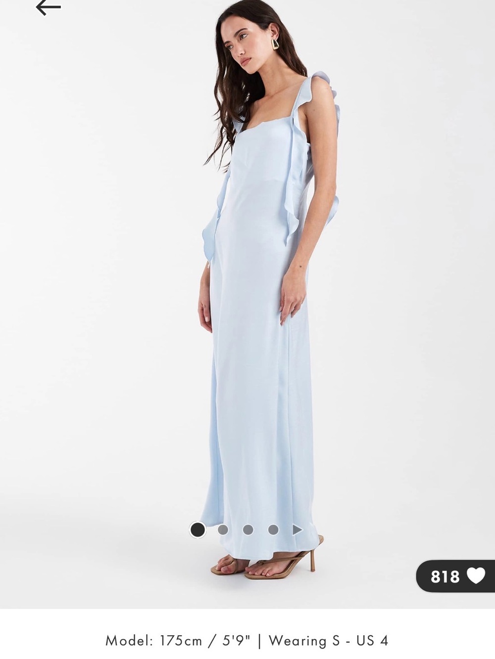 Vero Moda Pale Blue Ruffle Strap Maxi Dress